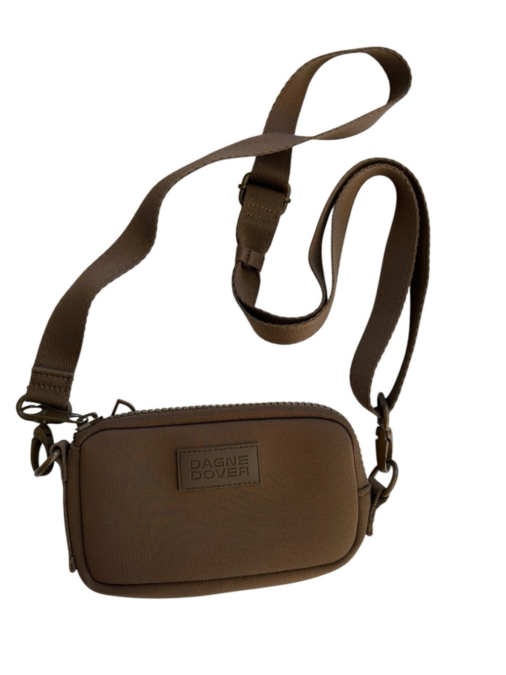 Dagne Dover Mara phone sling Brown Neoprene Crossbody Belt Bag